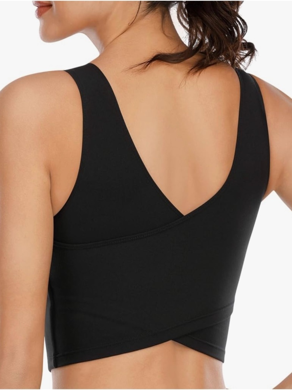 NEW Black Sculpting Sports Bra Workout Top Medium – Stretchy & Flattering - Picture 3 of 5